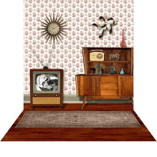 50s Living Room, Sock Hop, Homecoming, Vintage, Retro Backdrop