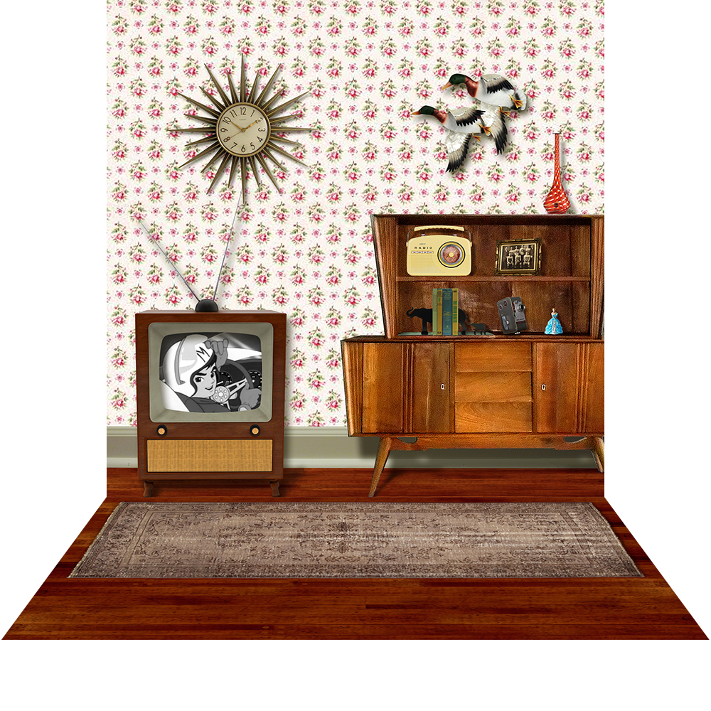 50s Living Room, Sock Hop, Homecoming, Vintage, Retro Backdrop